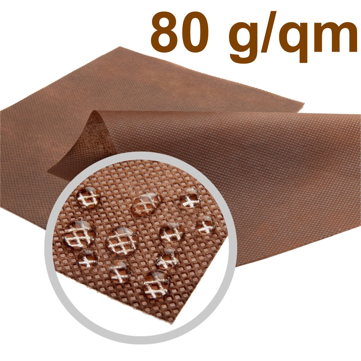 Masgard Unkrautvlies in der Materialstärke 80 g je Quadratmeter, Farbe braun