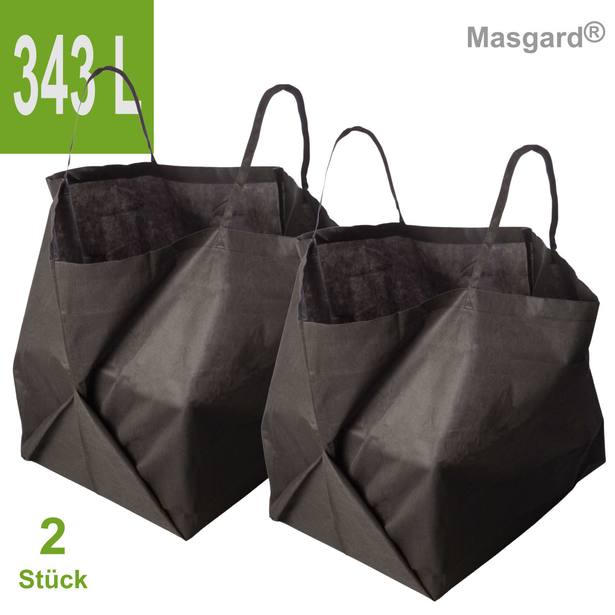 2x Atmungsaktiver Gartensack Kompostsack 343 L 